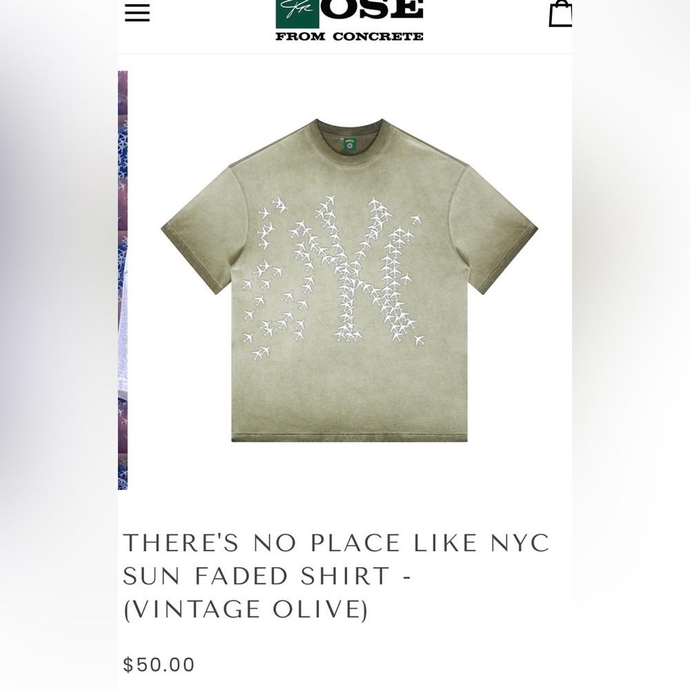 RRose There’s No Place Like Home NY T-Shirt Vintage Olive Size Large